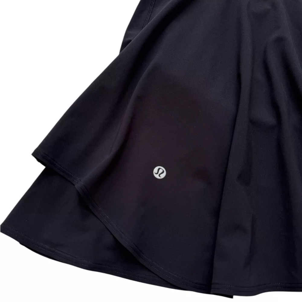 Lululemon Court Crush Tennis Skort Dress Sz 2 Black Built In Bra - Picture 6 of 9